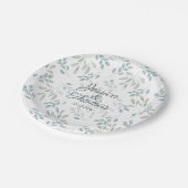 Assiettes En Carton Vert Sage Vert Aquarelle Motif Mariage (Angle)