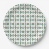 Assiettes En Carton Verte et Jacquard Taupe Motif-Élégant Versatile (Devant)