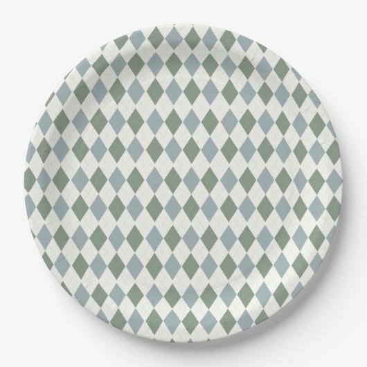 Assiettes En Carton Verte et Jacquard Taupe Motif-Élégant Versatile (Devant)