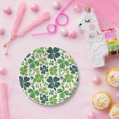 Assiettes En Carton Verte Lucky Shamrock Clover Saint Patrick`s Day (Fête)