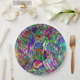 Assiettes En Carton Very colorfully abstract forms art 1