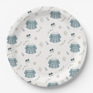 Assiettes En Carton Vêtements Boho minimaux mignons Baby shower Motif