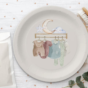 Assiettes En Carton Vêtements de bébé pour nurserie bohème sans distin