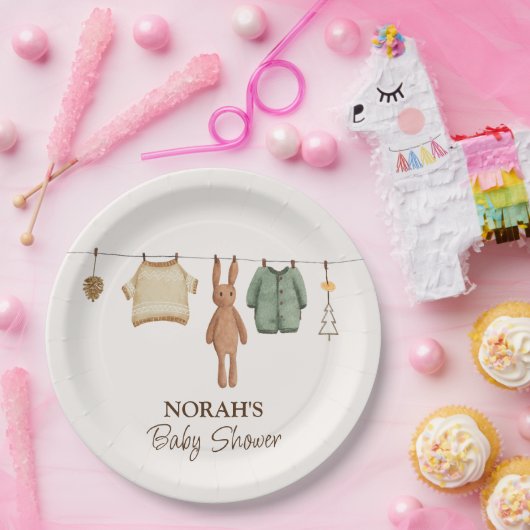 Assiettes En Carton Vêtements de garçon d'hiver Boho mini mignonne Bab (Fête)