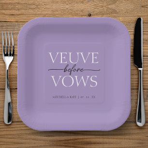 Assiettes En Carton Veuve Avant Vows Lavande Fête des mariées violet
