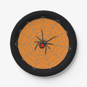 Assiettes En Carton Veuve noire d'Halloween