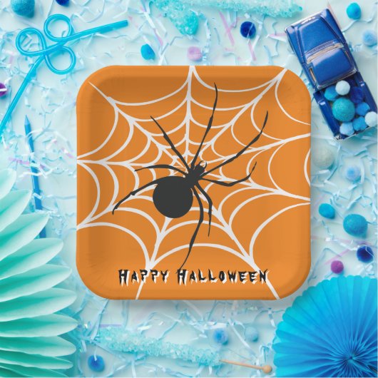 Assiettes En Carton Veuve noire sur Spider Web (Fête)