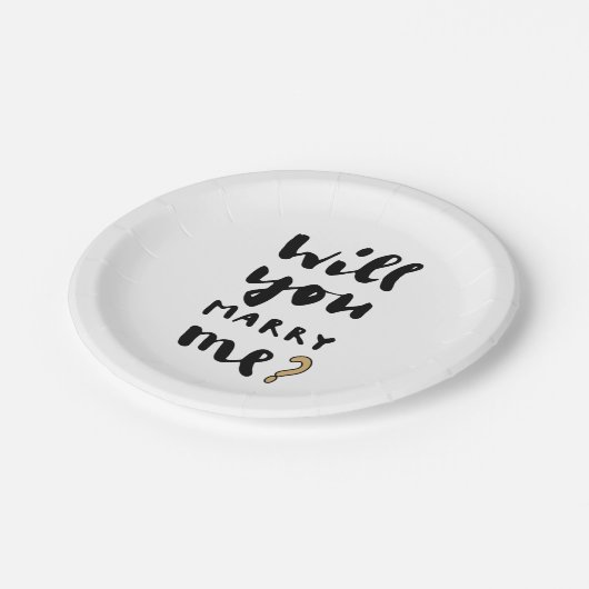 Assiettes En Carton Veux-tu m'épouser ? (Angle)