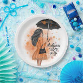 Assiettes En Carton Vibes Automne Seulement Automne Fashion Girl (Fête)