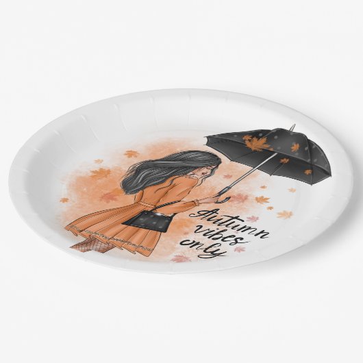 Assiettes En Carton Vibes Automne Seulement Automne Fashion Girl (Angle)