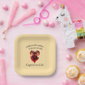 Assiettes En Carton Vibes Capricorne. Plaque d'anniversaire (Fête)