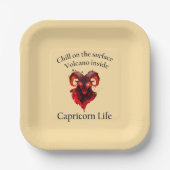 Assiettes En Carton Vibes Capricorne. Plaque d'anniversaire (Recto)