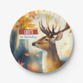 Assiettes En Carton Vibes d'automne Cerf - fête d'anniversaire - (Devant)