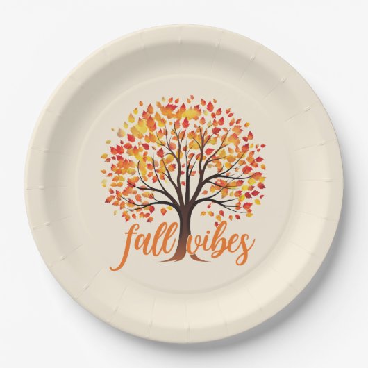 Assiettes En Carton Vibes d'automne - Cosy Fall Tree (Devant)