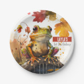 Assiettes En Carton Vibes d'automne Grenouille - fête d'anniversaire - (Devant)