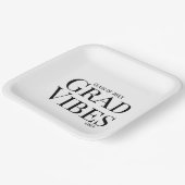 Assiettes En Carton Vibes de diplôme uniquement blanc/noir (Angulaire)