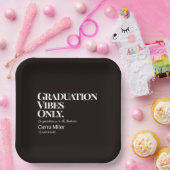 Assiettes En Carton Vibes de graduation seulement Plaque en papier (Fête)