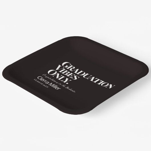 Assiettes En Carton Vibes de graduation seulement Plaque en papier (Angulaire)