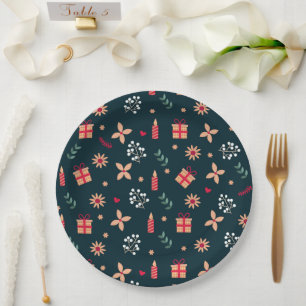 Assiettes En Carton Vibes de Noël