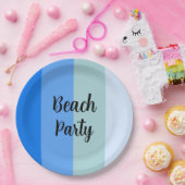 Assiettes En Carton Vibes De Plage, Bleues (Fête)