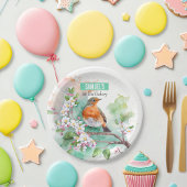 Assiettes En Carton Vibes de printemps Robin - Fête d'anniversaire -