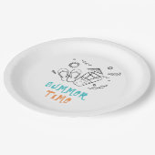 Assiettes En Carton Vibes d'été du soleil & vacances, Art esquissé (Angle)