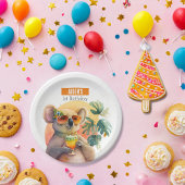 Assiettes En Carton Vibes d'été Koala - fête d'anniversaire -
