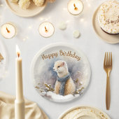 Assiettes En Carton Vibes d'hiver Aquarelle Ermine - fête d'anniversai