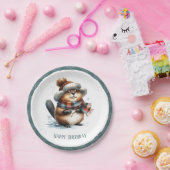 Assiettes En Carton Vibes d'hiver Beaver - Anniversaire (Fête)