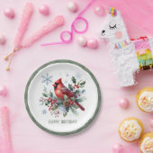 Assiettes En Carton Vibes d'hiver Cardinal du Nord - Anniversaire (Fête)