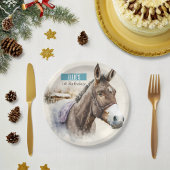 Assiettes En Carton Vibes d'hiver Donkey - fête d'anniversaire -