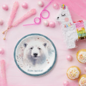 Assiettes En Carton Vibes d'hiver Ours polaire Anniversaire (Fête)