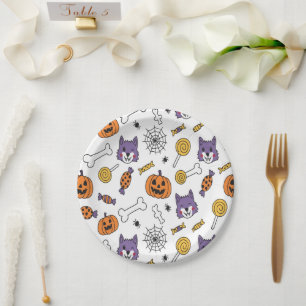 Assiettes En Carton Vibes éffrayantes d'Halloween Werewolf