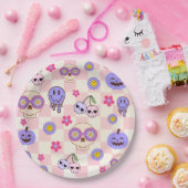 Assiettes En Carton Vibes Éffrayantes mignonnes Halloween Fantôme Supe (Fête)