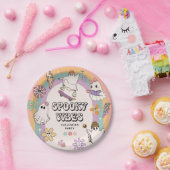 Assiettes En Carton Vibes éffrayantes Retro Amusement Halloween (Fête)