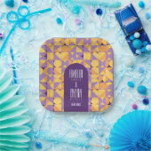 Assiettes En Carton Vibes rétro géométriques mariage d'automne (Fête)