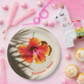 Assiettes En Carton Vibes tropicales Plaque de papier Hibiscus (Fête)