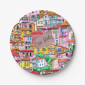 Assiettes En Carton Vibrant façade italienne (Devant)