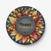 Assiettes En Carton Vibrant feuillage d'automne Thanksgiving (Devant)