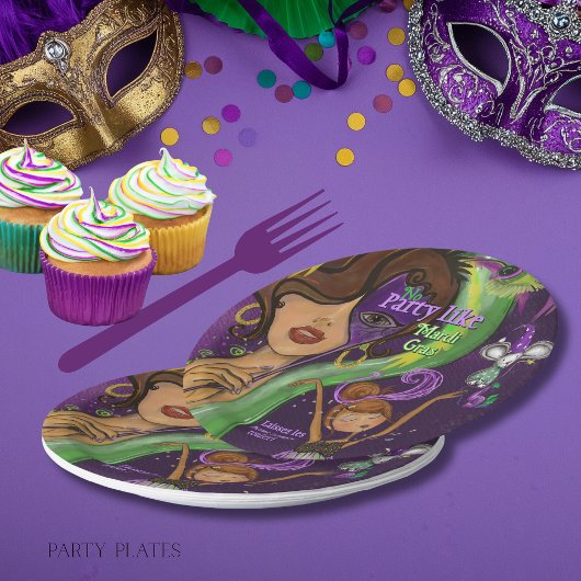Assiettes En Carton Vibrant Fun Mardi Gras Masquerade