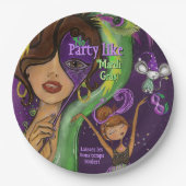 Assiettes En Carton Vibrant Fun Mardi Gras Masquerade (Devant)