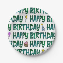 Vibrant Green Happy Birthday Text Pattern