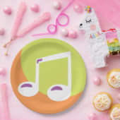 Assiettes En Carton Vibrant Musical Note Double Eighth (Fête)