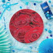 Assiettes En Carton Vibrant Red Roses (Fête)
