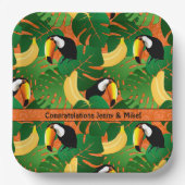 Assiettes En Carton Vibrant Tropical Toucan Amusant Bright Banana Fies (Recto)