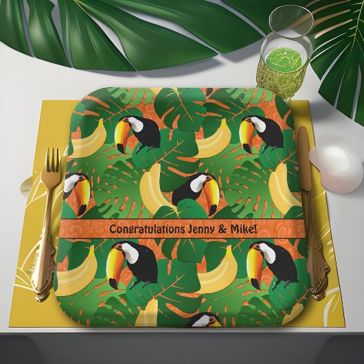Assiettes En Carton Vibrant Tropical Toucan Amusant Bright Banana Fies