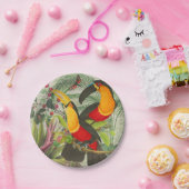 Assiettes En Carton Vibrant Tropical Toucan Birds Art Exotic Jungle (Fête)