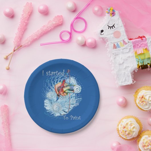 Assiettes En Carton Vibration bleue Abstraite (Fête)