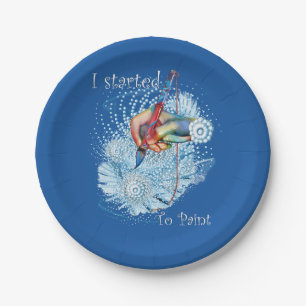 Assiettes En Carton Vibration bleue Abstraite