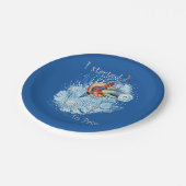 Assiettes En Carton Vibration bleue Abstraite (Angle)